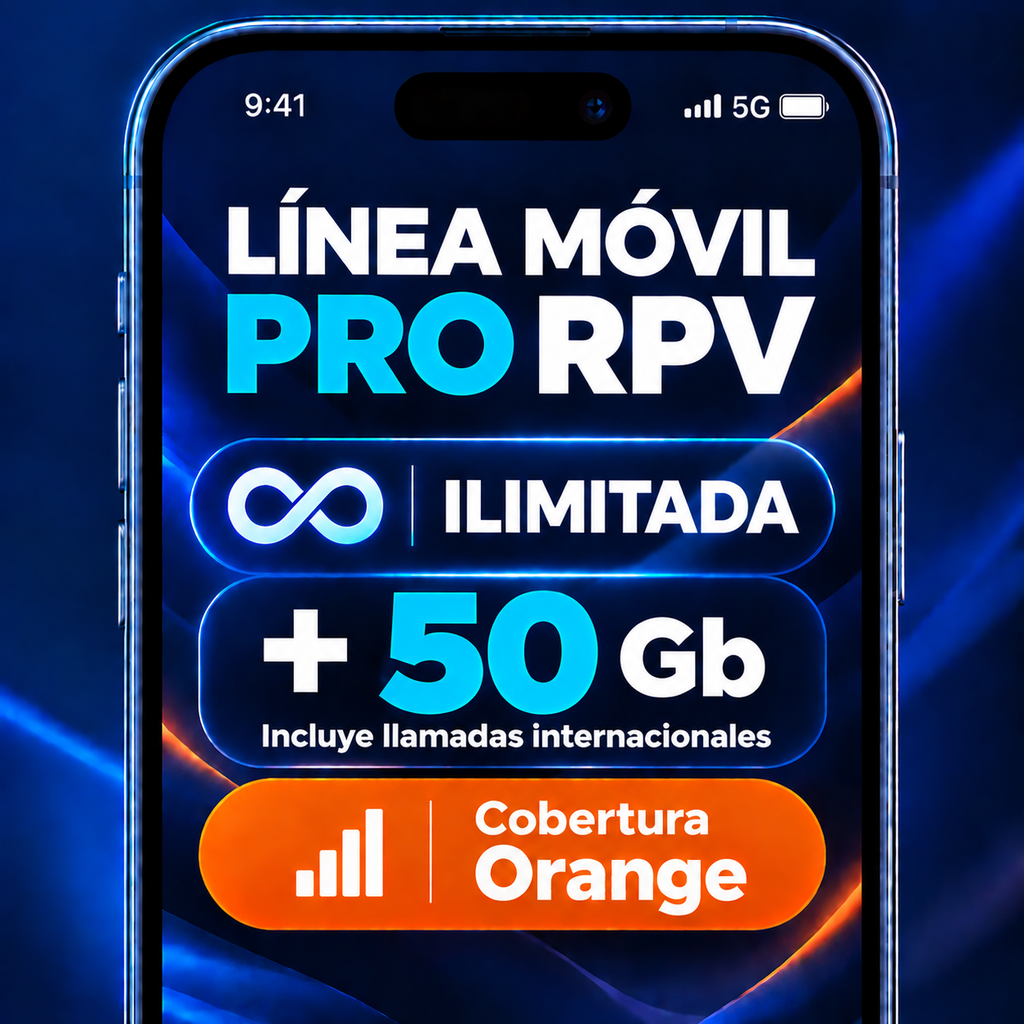 TARIFA MOVIL PRO RPV- ILIMITADAS + 50 Gb  €/mes