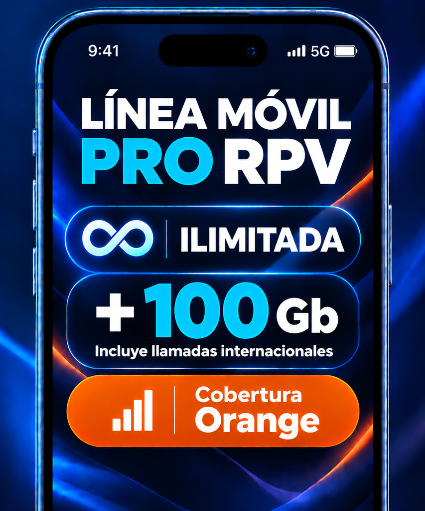 TARIFA MOVIL PRO RPV- ILIMITADAS + 100 Gb  €/mes