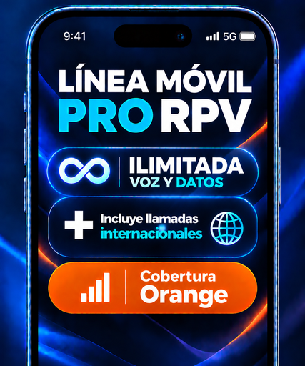 [RPV-OR-ILIM+VyD] TARIFA MOVIL PRO RPV- ILIMITADA VOZ Y DATOS  €/mes 